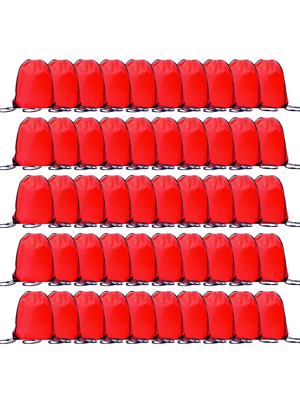 50 Red Drawstring bags